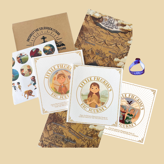 Little Pilgrim's Big Journey Complete Coloring Book Set (Part I, II, & III with map, stickers, and bracelet)